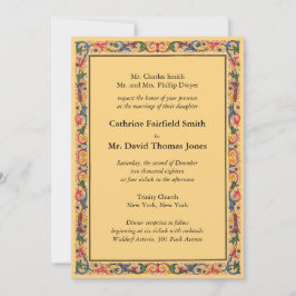 Convite Casamento Arábico Florentine Dourado de luxo