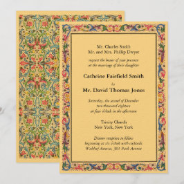 Convite Casamento Arábico Florentine Dourado de luxo