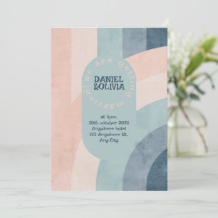 Convite Casamento Arco-Íris dos anos 70