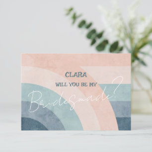 Convite Casamento Arco-Íris dos anos 70 Bridesmade