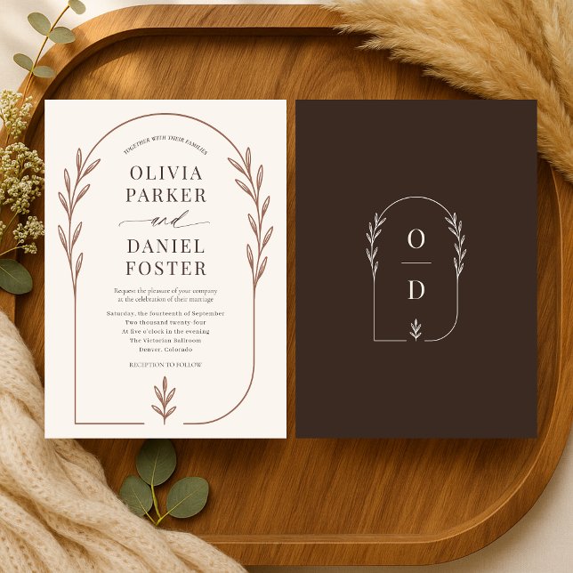 Convite Casamento Arco Minimalista Boho Chic (Criador carregado)