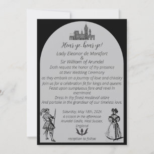 Convite Casamento Arqueado Preto e Branco da Renascença Me