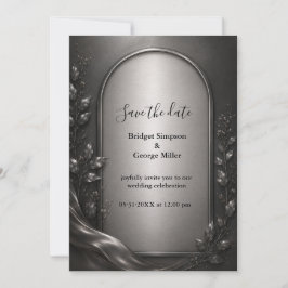 Convite Casamento Art Déco com Arco de Metal Cinza Escuro