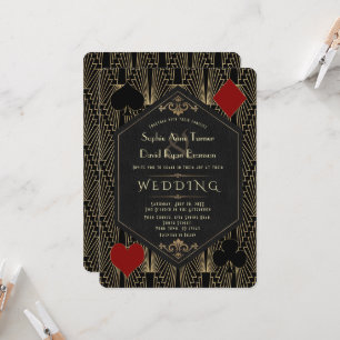 Convite Casamento Art Déco dos Anos 20 de Casono Grande Ga