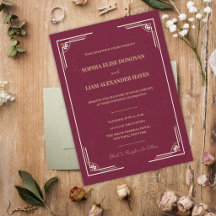 Casamento Art Déco Dourado Borgonha Gravata Preta
