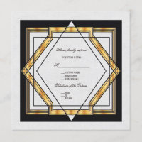 Casamento Art Déco Dourado Branco de Grande Gatsby