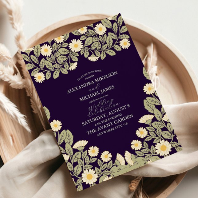 Convite Casamento Art Nouveau Daisy (Criador carregado)