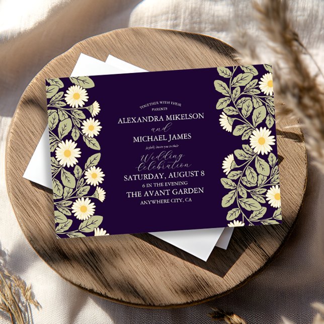 Convite Casamento Art Nouveau Daisy (Criador carregado)