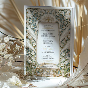 Convite Casamento Art Nouveau Lírio-do-Vale
