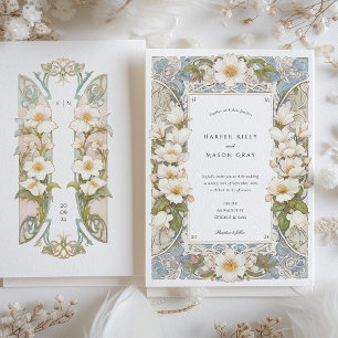 Convite Casamento Art Nouveau Magnólia