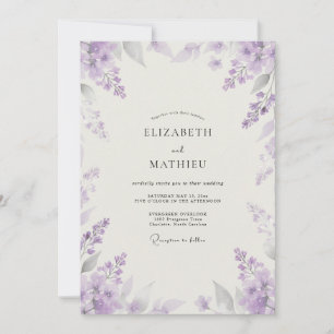 Convite Casamento Artesanal Violeta Wisteria