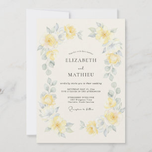 Convite Casamento Artístico Amarelo Primula da Primavera