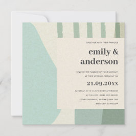 CONVITE CASAMENTO ARTÍSTICO AZUL MODERNO ABSTRATO SOFT AQU