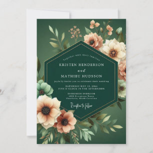 Convite Casamento Artístico Caçador Damasco
