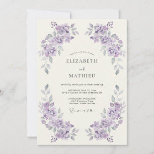 Convite Casamento Artístico com Flor de Lavanda