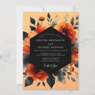 Convite Casamento Artístico com Tons de Ferrugem