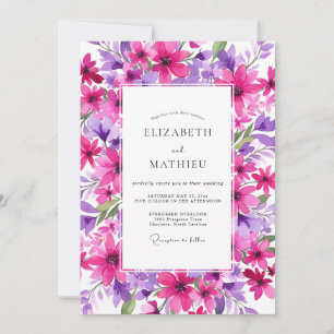 Convite Casamento Artístico e Caprichoso de Flora Magenta