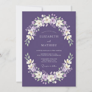 Convite Casamento Artístico Floral de Lavanda