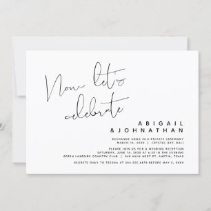 Convite Casamento às escondidas, agora vamos celebrar