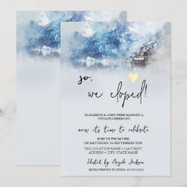 Convite Casamento às escondidas no Winter Mountain Lake  