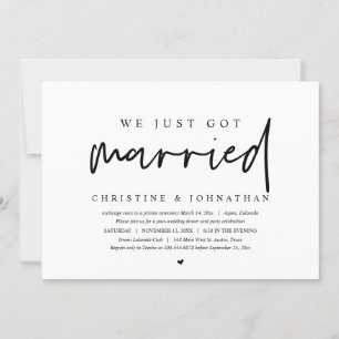 Convite Casamento às Pressas, Acabamos de nos Casar Convit
