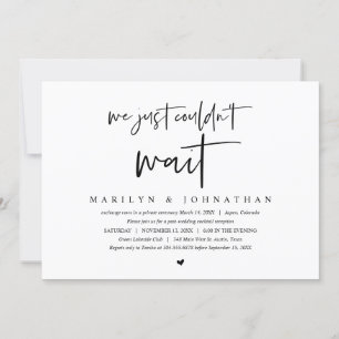 Convite Casamento às pressas, minimalista moderno
