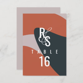 Convite Casamento Assento Bege Azul Terracota Orgânico