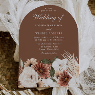 Convite Casamento Atemporal Elegante Boho Arco