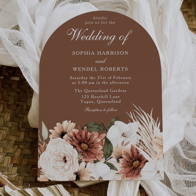 Convite Casamento Atemporal Elegante Boho Arco (Criador carregado)