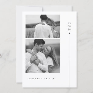 Convite Casamento Atemporal em Preto e Branco com Foto Mod