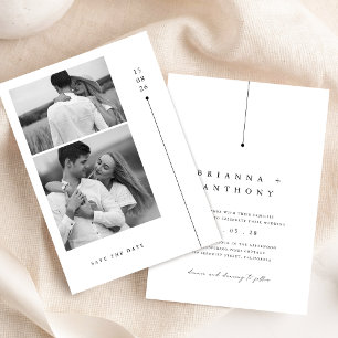 Convite Casamento Atemporal em Preto e Branco com Foto Mod