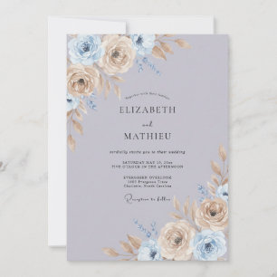 Convite Casamento Atraente de Lavanda Poeirenta na Primave