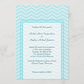 Convite Casamento Azul Água Chevron Macio Orçamento Person