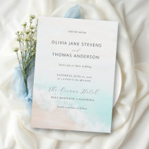 Casamento Azul Aqua Oceano Praia Onda Elegante