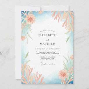 Convite Casamento Azul Azulado Aquático Eucalipto