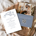 Convite Casamento Azul com Dusty Foto Vintage em Francês F<br><div class="desc">Capture a beleza eterno do seu dia especial com o nosso Convite para Casamento vintage Floral Elegante. Apresentando delicados trabalho de arte florais e clássicos elementos de design, inspirados na vintagem, este convite estabelece um tom romântico e sofisticado para o seu casamento. Feito com materiais premium e detalhes personalizáveis, ele...</div>