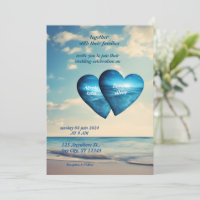 casamento azul com o oceano de praia