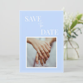 Convite Casamento Azul Costeiro Save the Date – Elegante