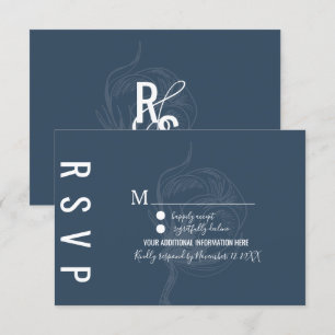 Convite Casamento Azul Da Fábrica De Algodão Botânico