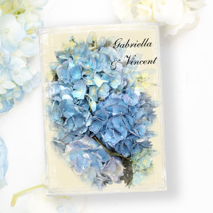 Convite Casamento azul da flor do Hydrangea