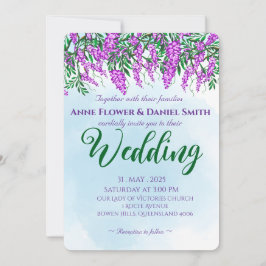 Convite Casamento Azul de Jacaranda Sky