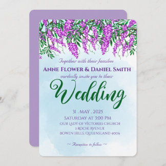 Convite Casamento Azul de Jacaranda Sky