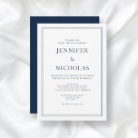 Convite Casamento Azul de Marinho Elegante<br><div class="desc">Convite para Casamento Azul de Marinho Elegante</div>