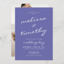 Casamento Azul de Periwinkle com Script Minimalist