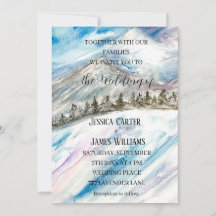 Casamento Azul De Pinheiros Da Floresta De Inverno