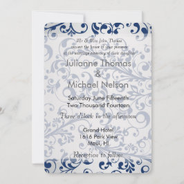 Convite Casamento Azul de Prata