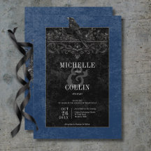 Casamento Azul de Rosas Negras Gótica