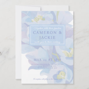 Convite Casamento Azul Delphinium