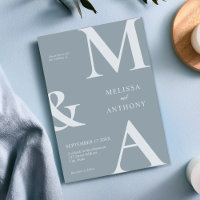 Casamento Azul Empoeirado Minimalista Moderno