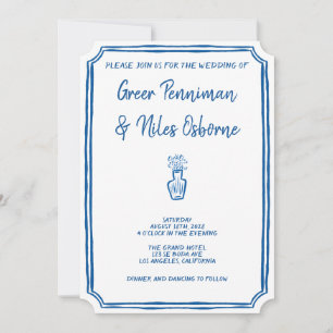 Convite Casamento azul italiano La Dolce Vita